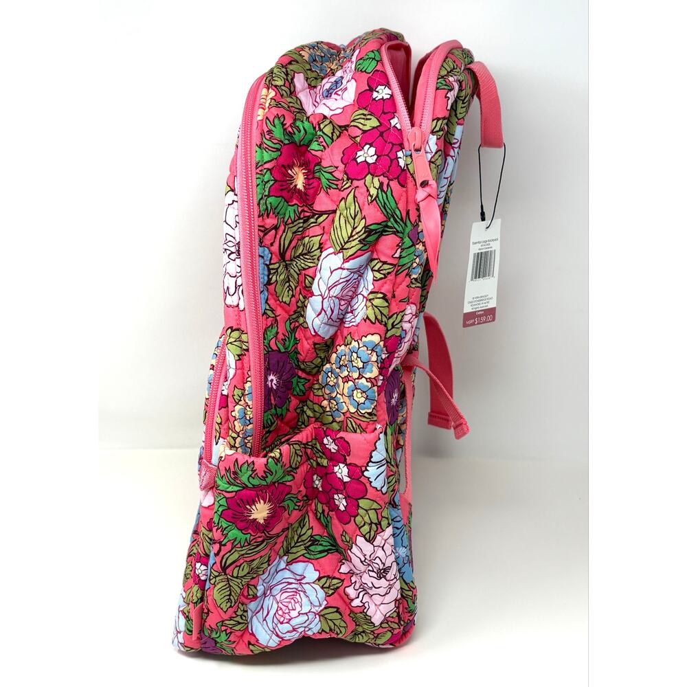 Vera Bradley Vibrant Gardenias Essential Large Backpack Floral Trolley Sleeve - Picture 8 of 12